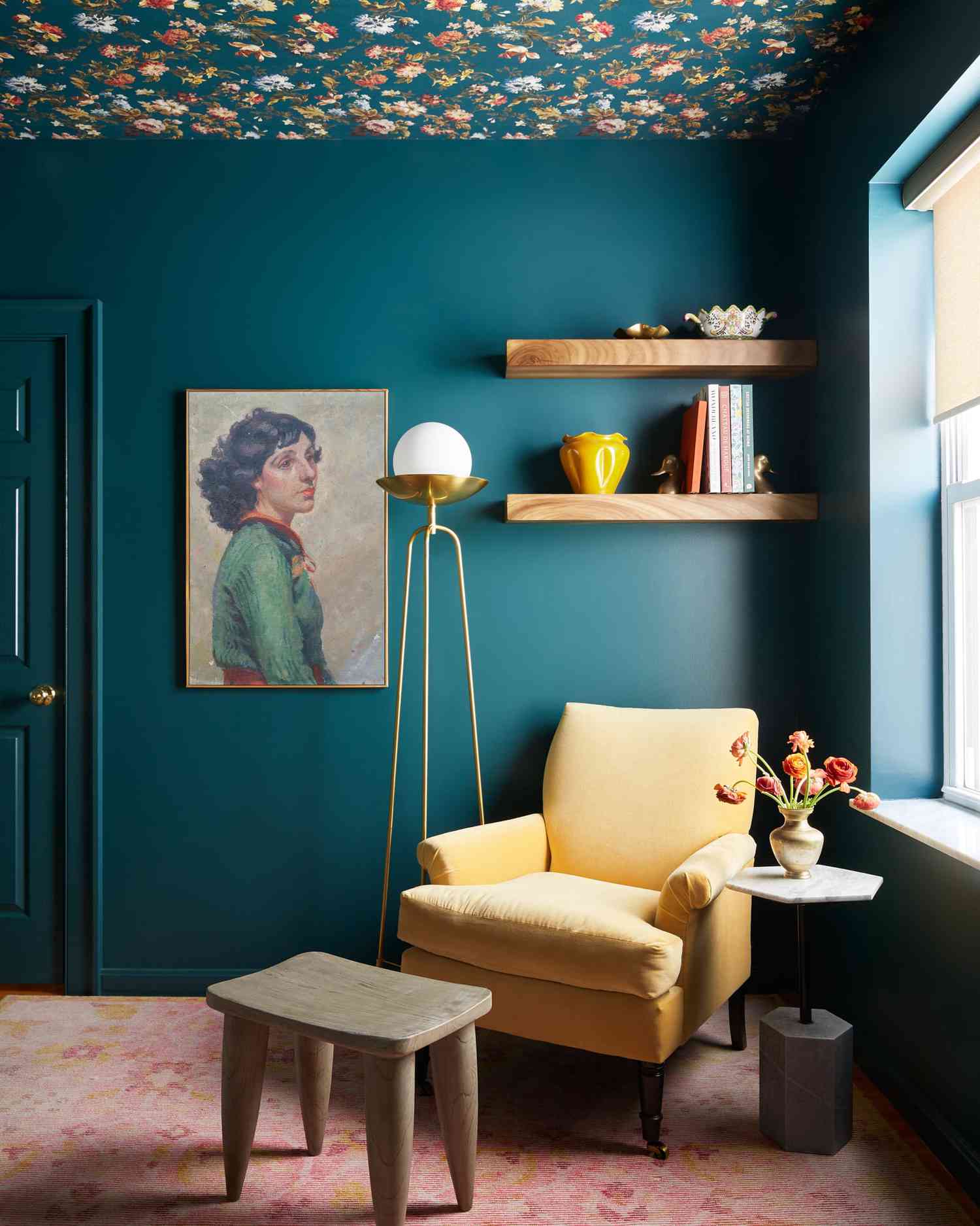 Elegant wallpapered interior